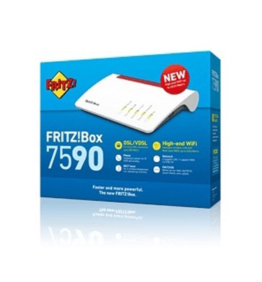 AVM FRITZ!Box 7590 - Wireless Router - DSL-Modem - 4-Port-Switch - GigE - 802.11a/b/g/n/ac - Dual-Band - VoIP-Telefonadapter (DECT)