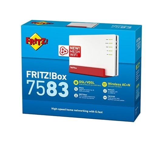 AVM FRITZ!Box 7583 - Wireless Router - DSL-Modem - 4-Port-Switch - GigE - 802.11a/b/g/n/ac - Dual-Band - VoIP-Telefonadapter (DECT)
