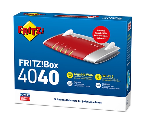 AVM Fritz!Box 4040 WLAN AC USB 3.0 ohne Modem - 866 Mbps -  2,4 GHZ / 5 GHz -  802.11b, IEEE 802.11g, IEEE 802.11n, IEEE802.11ac